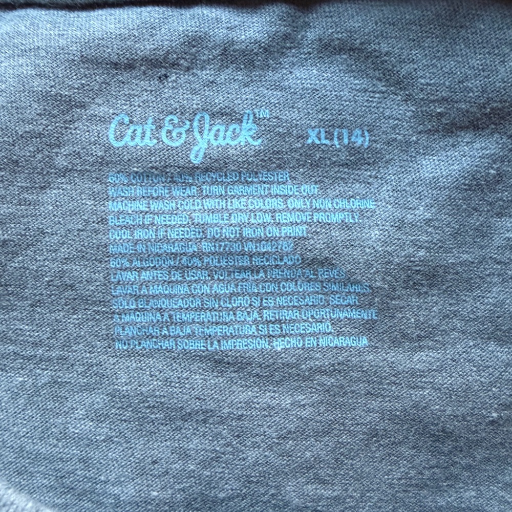 Cat & Jack ‘All Me All Day’ Light Gray Long Sleeve Tee XL (14) NWT - Picture 3 of 4